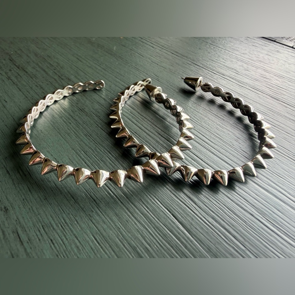 Eddie Borgo Spike Hoop Earrings Silver
